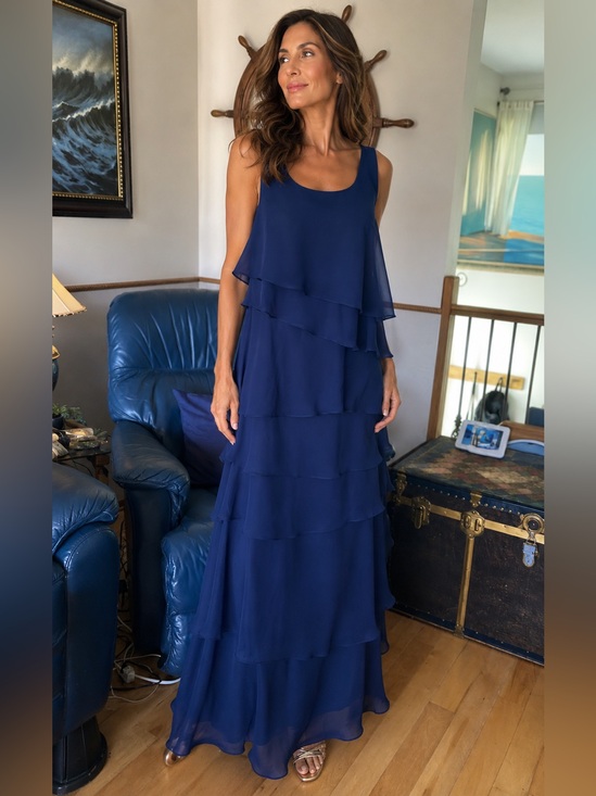 Alfred Angelo Dresses & Skirts - Alfred Angelo Deep Blue Layered Maxi Dress